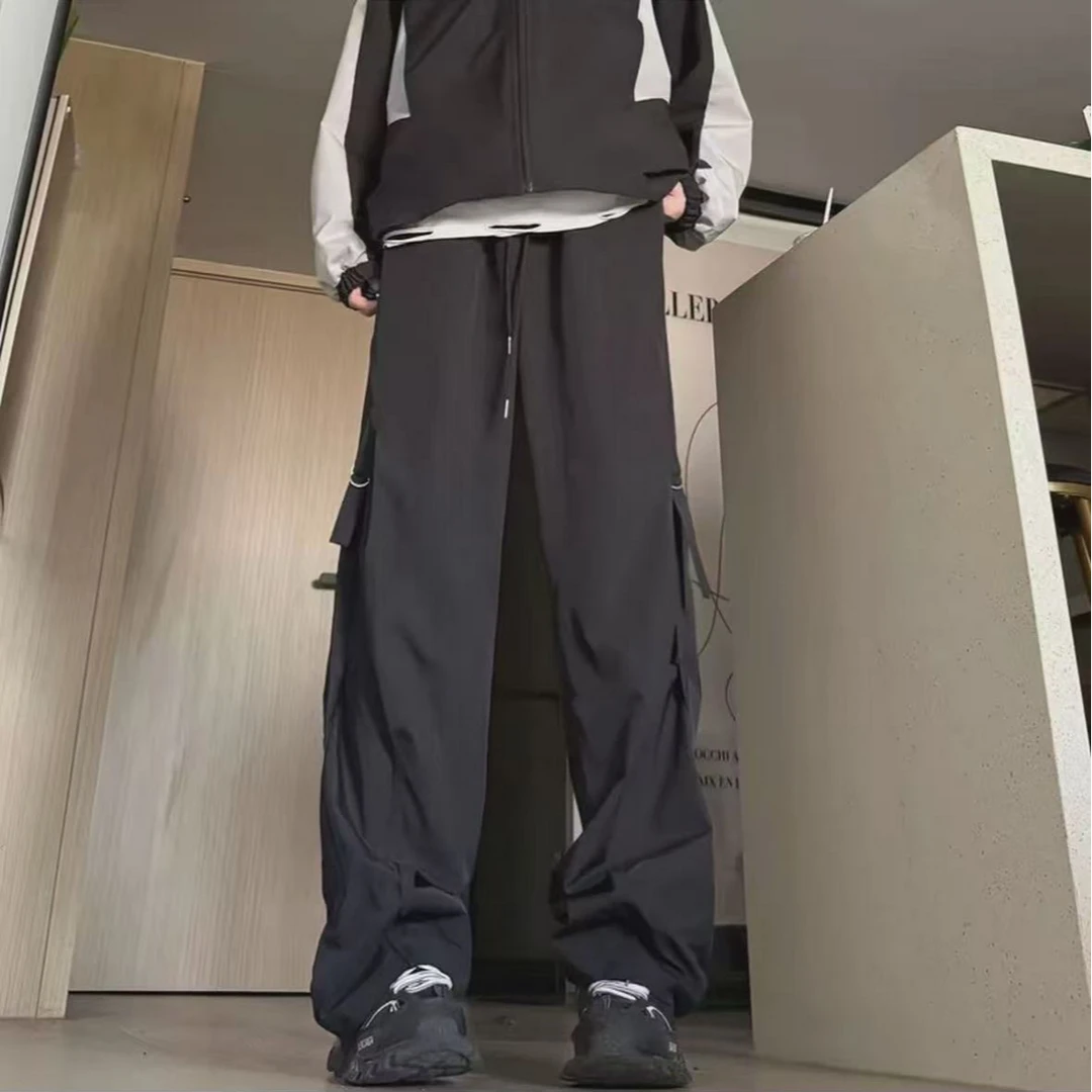 美式机能软壳工装裤冬季潮流潮牌痞帅高个子直筒阔腿伞兵裤子-312