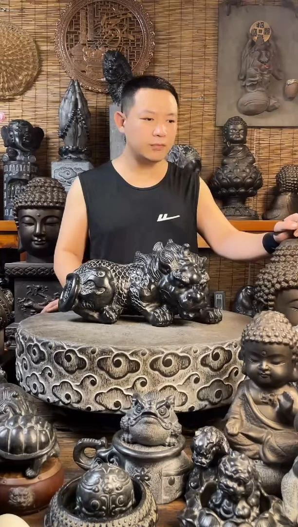 石材40貔貅天然青石雕刻