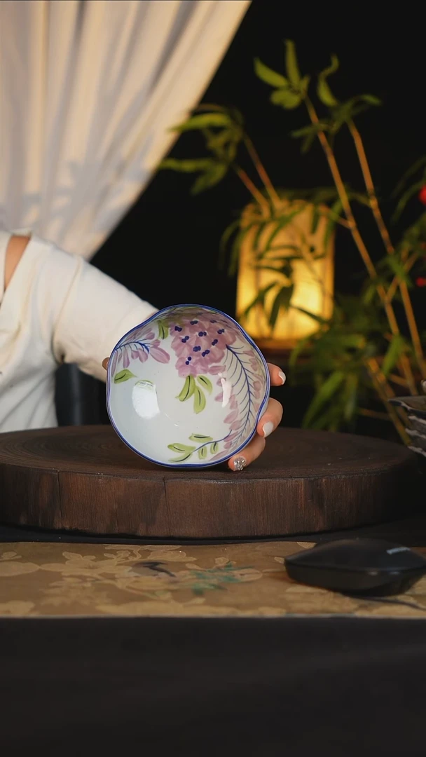 碗景德镇手工手绘高温釉下彩可进蒸箱烤箱洗碗机