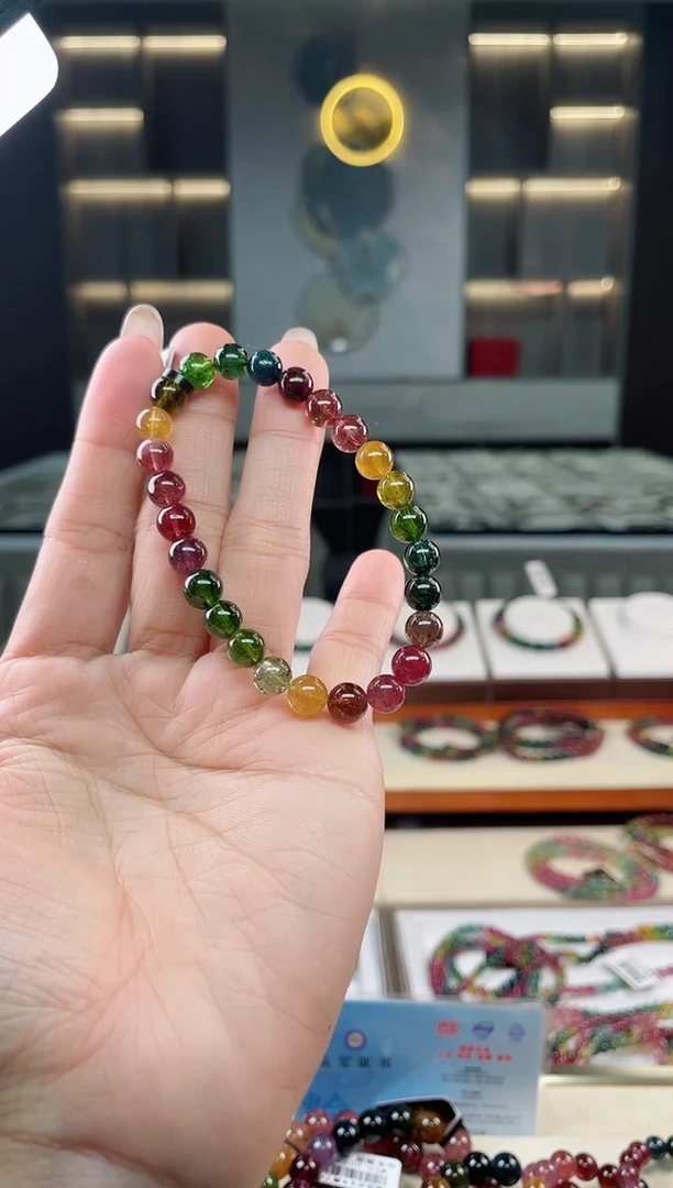 未镶嵌老矿碧玺单圈手串7mm+碧玺多样性发一条 T