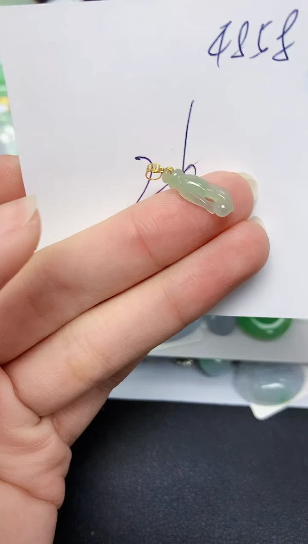 【闪购商品】翡翠18K金镶嵌颈饰天然翡翠A货