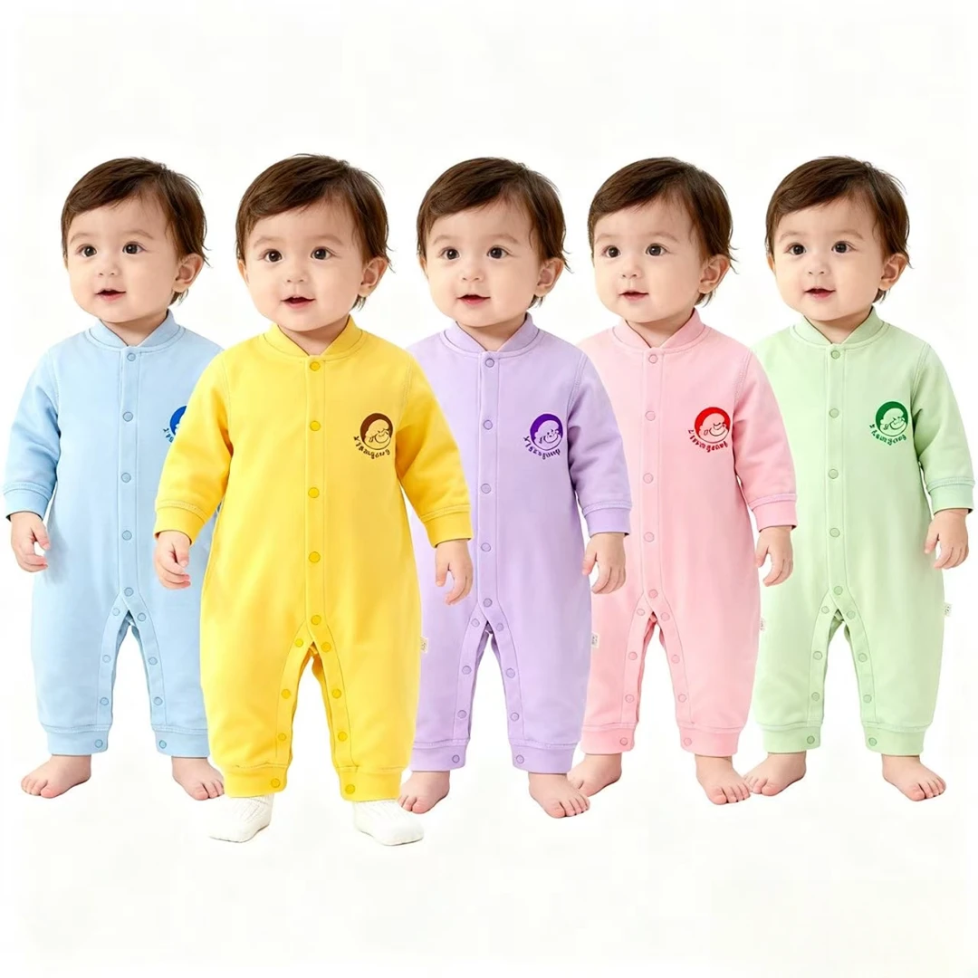 新款多色无骨蜂巢温变舒适保暖衣男女宝宝爬爬服婴幼儿衣服连体衣