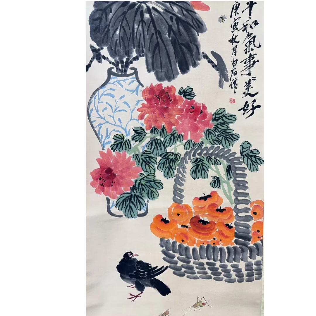盛世佳作款绘画花鸟立轴68.138 8.4平尺
