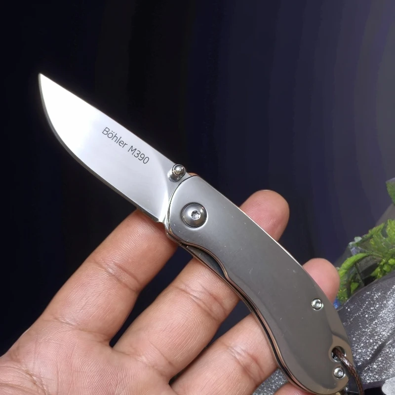 镜光面抛光手柄M390粉末钢刀户外家用水果刀