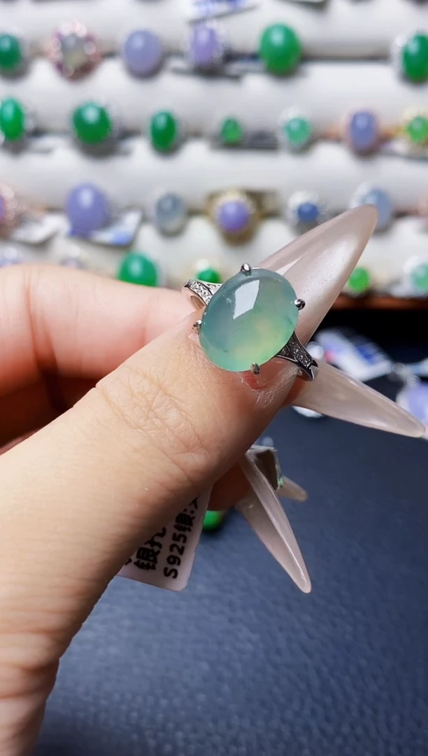 银S925镶嵌戒指翡翠3294