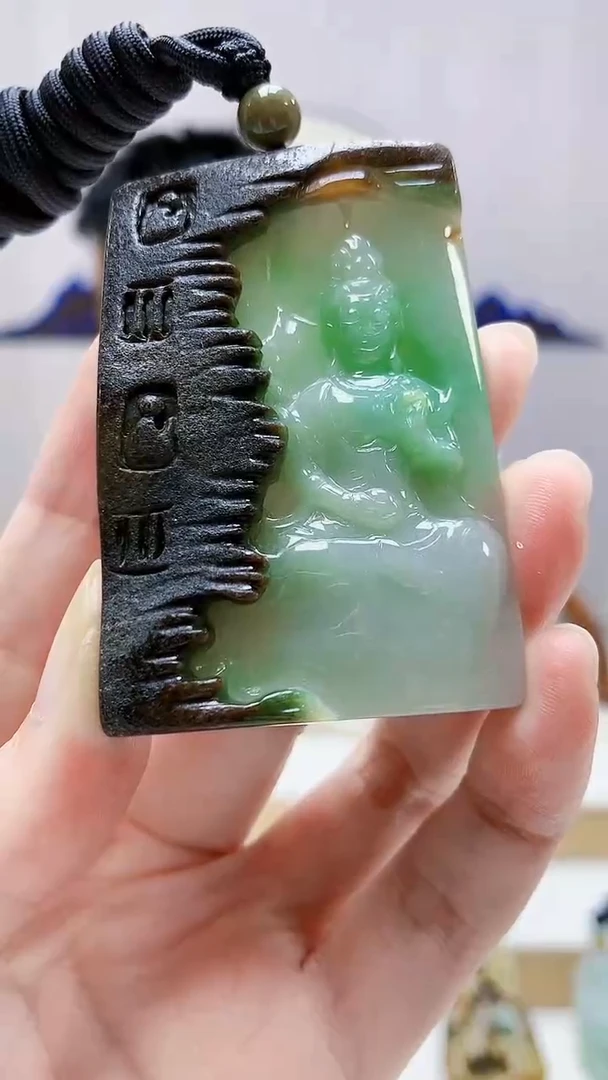 未镶嵌定制翡翠5028zm-毛货挂件观音69