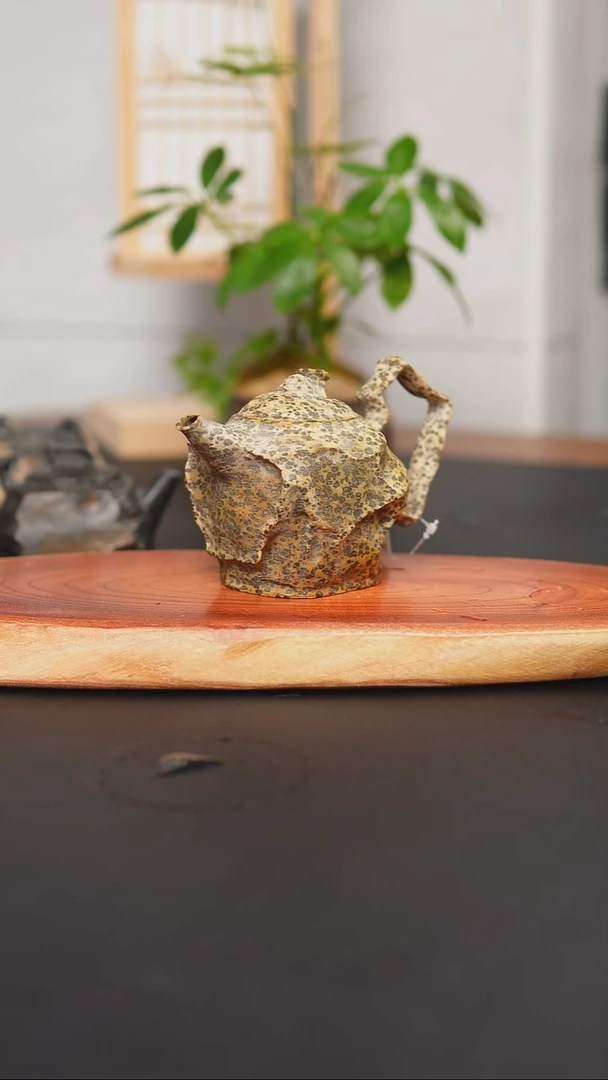 无*子本色豹纹壶，手工随行壶