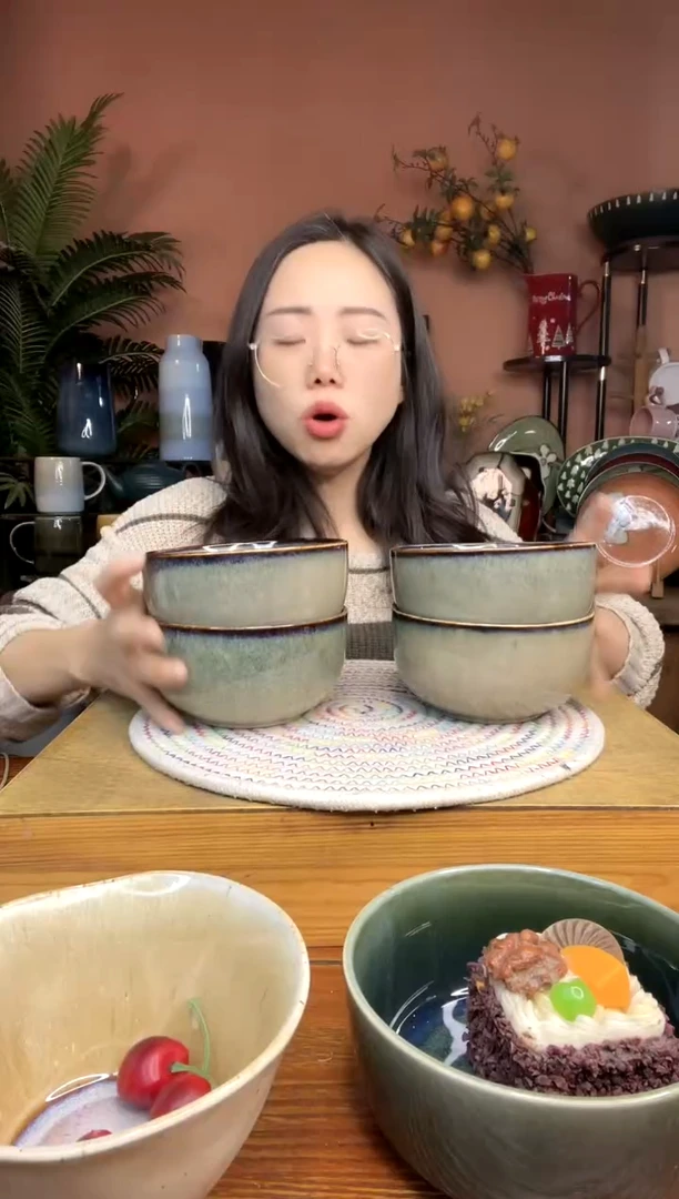 陶瓷5英寸复古米饭碗 4件 微瑕疵