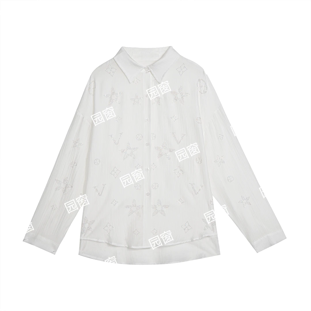 5528时尚轻奢重工烫钻防晒衬衣上衣3147