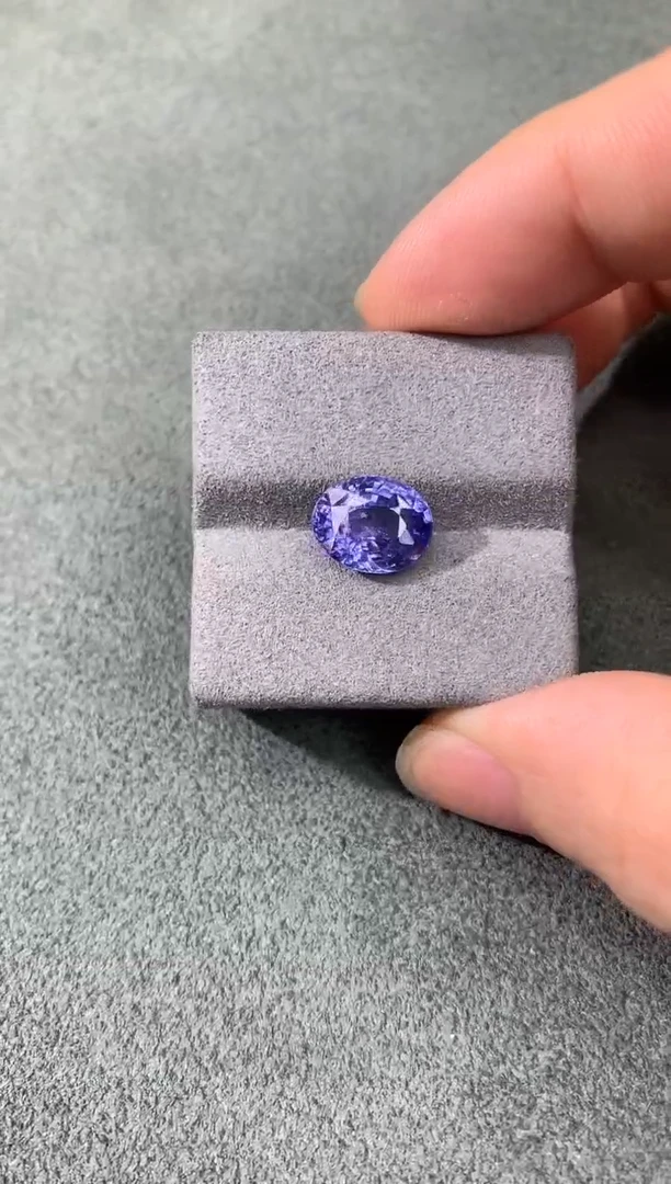 裸石彩色蓝宝石无烧 紫色蓝宝石 4.02CT