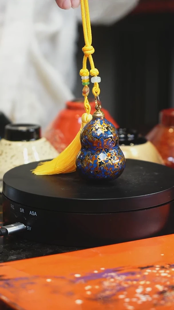 紫蓝金葫芦大漆工艺（可当香插）