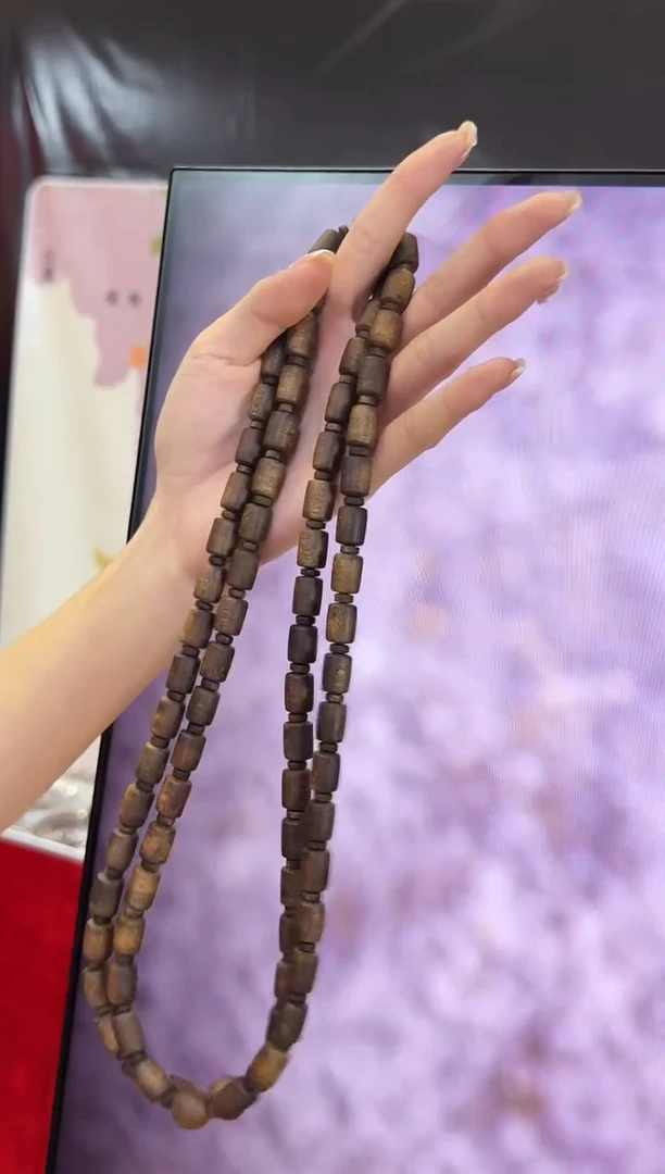 沉香手串海南母树（高标）老白棋铁头桶珠40g+多圈多样性发其一