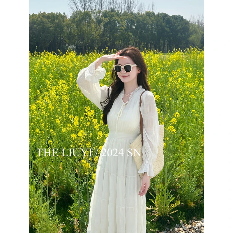 【LIUYI】琉璃长裙～春秋显瘦长袖连衣裙43212