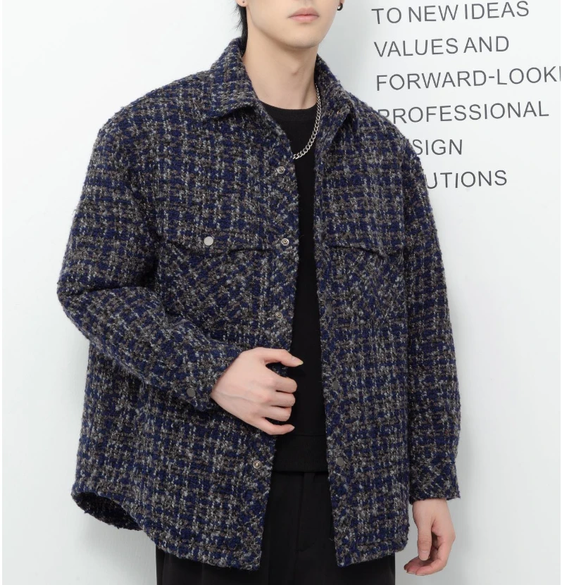 【语乐】YL-1020冬季休闲加厚翻领衬衣外套羽绒服90白鸭绒