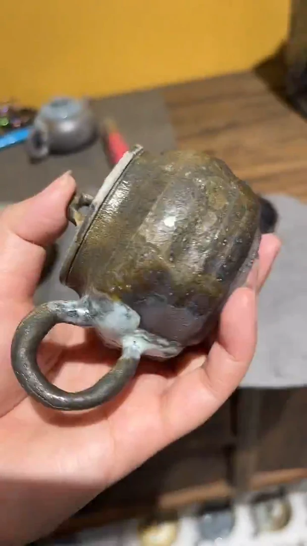 壶766号容量110-120ML陶泥 全手捏 有泥纹