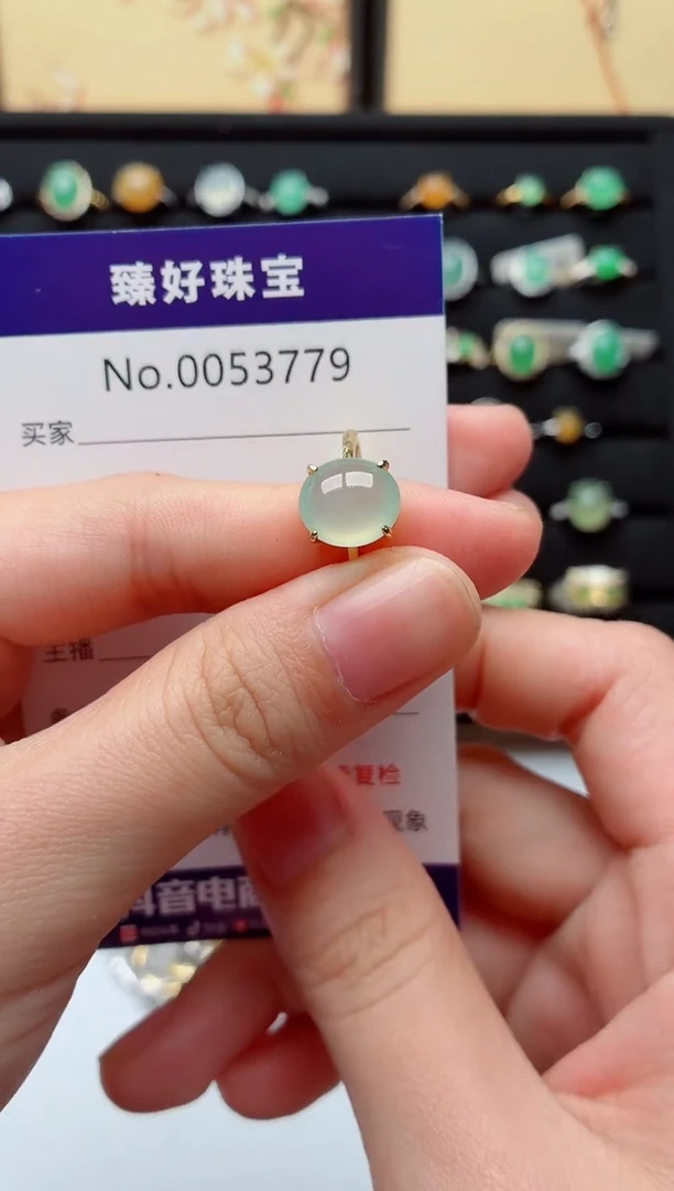 银S925镶嵌戒指翡翠.