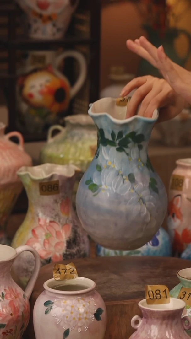 陶瓷377景德镇设计师手作花器摆件侘寂风