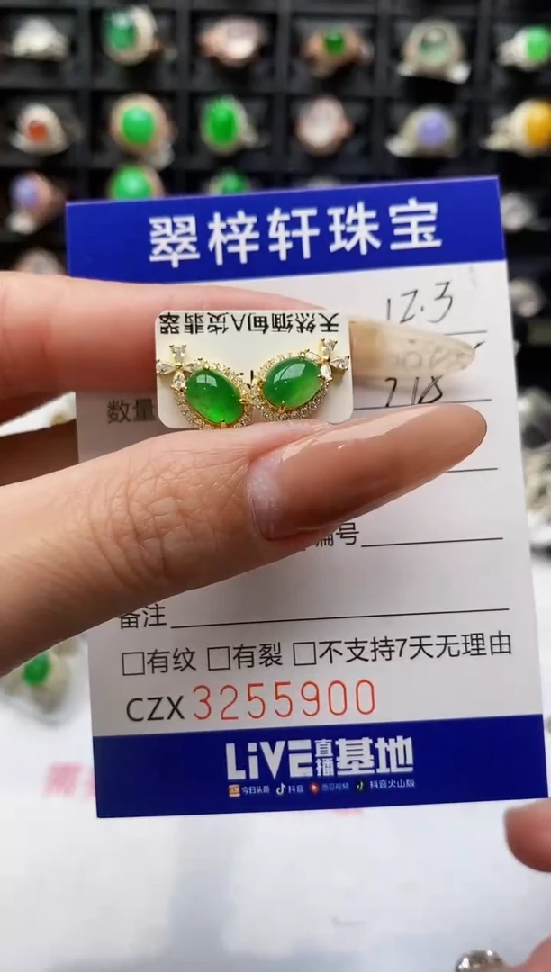 银S925镶嵌戒指翡翠5900