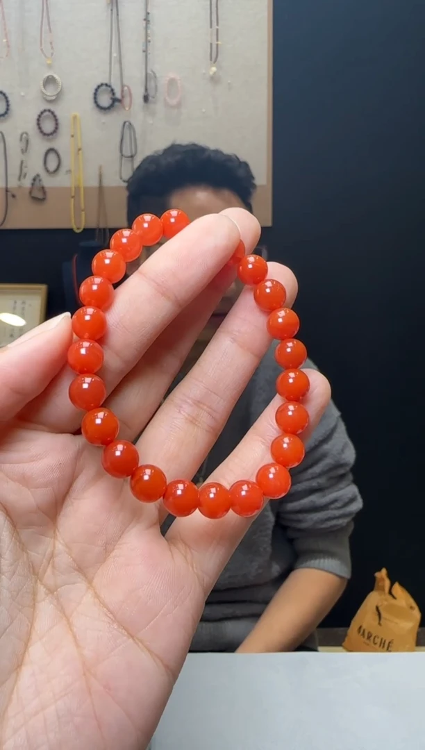 【闪购商品】南红玛瑙手串未镶嵌约7.5-8mm保山南红圆珠手串