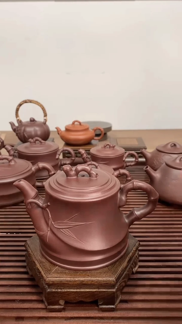 茶壶紫砂全品佛肚竹260毫升老紫泥