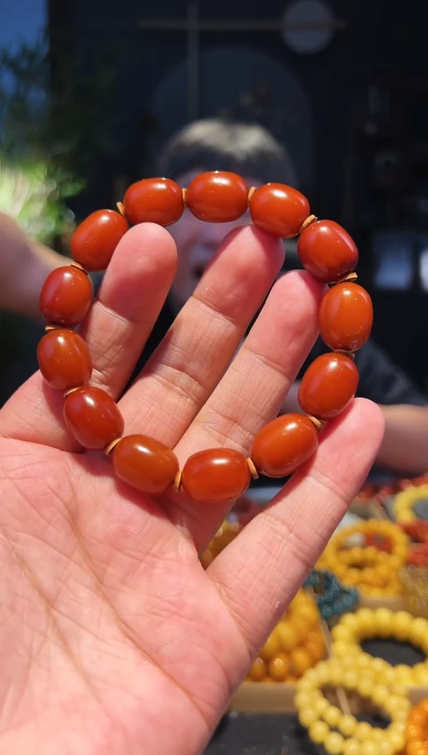 未镶嵌蜜蜡手链老枣单圈12+