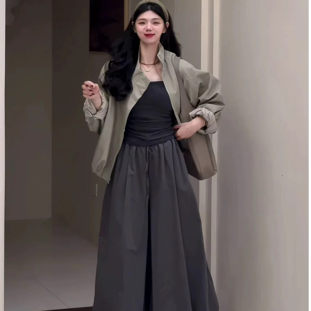 秋季新款时尚高级宽松休闲中款英伦风小个子夹克风衣外套女68251