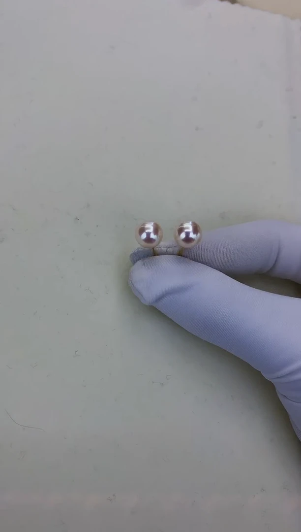 18K金镶嵌DA海水珍珠 GD125 8.5-9 素钉定制