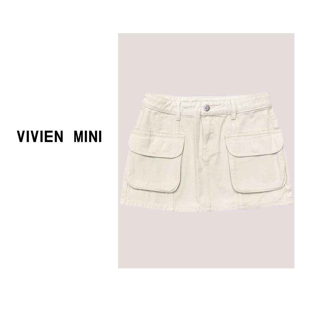 VIVIEN MINI【美姐】小众立体裁剪重工牛仔休闲时尚百搭独特半身裙