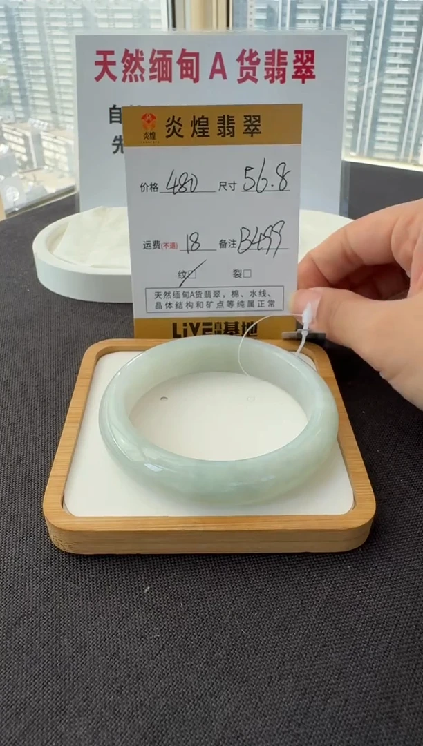 未镶嵌手镯翡翠56.8圈口 编码 B499