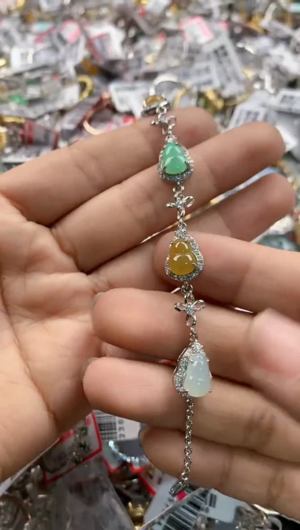 银S925镶嵌戒指翡翠12     5