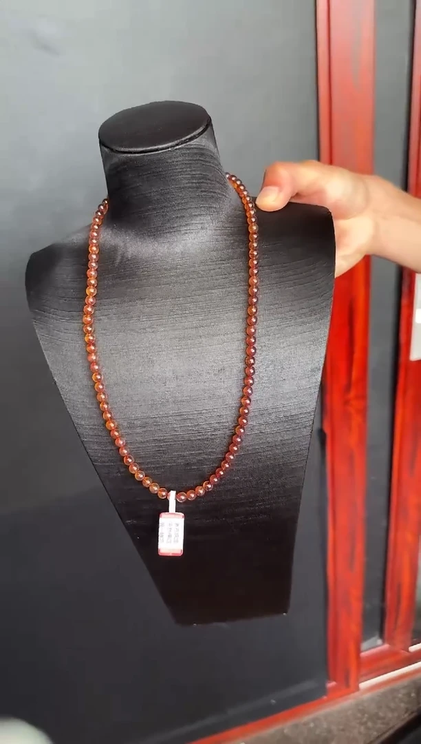 琥珀颈饰未镶嵌#11缅甸琥珀紫罗兰妈妈链6mm