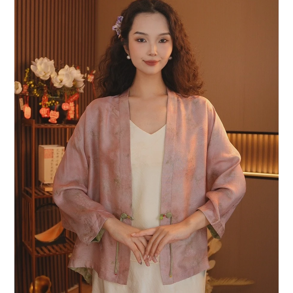 【桃花拂面提花满萝双面双穿夏季轻薄防晒外套2025B7768曼玉广源仓