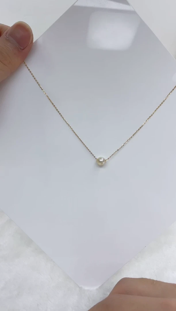 海水珍珠18K金镶嵌吊坠(赠链)海水珍珠吊坠