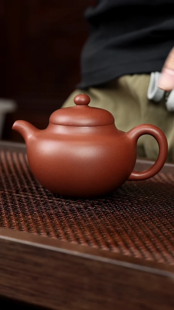 茶壶紫砂底槽清柿圆【带矿标证书】