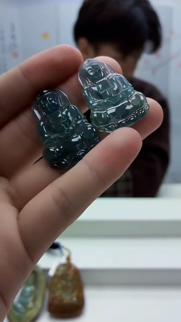 未镶嵌定制翡翠5145bb-毛货挂件一对31
