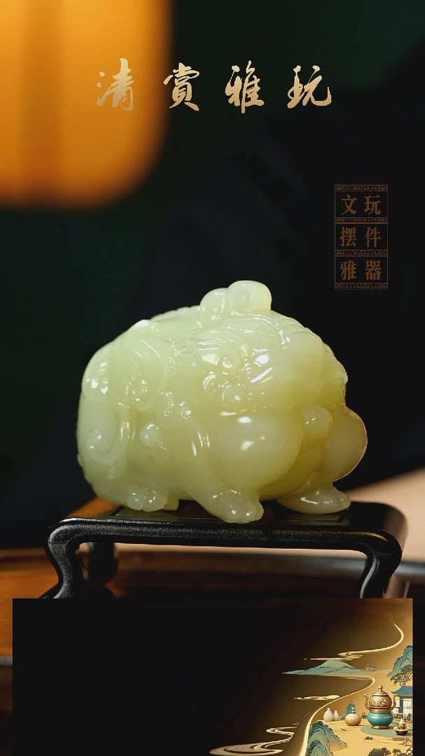 玉《嘟嘟貔貅》手把件摆件