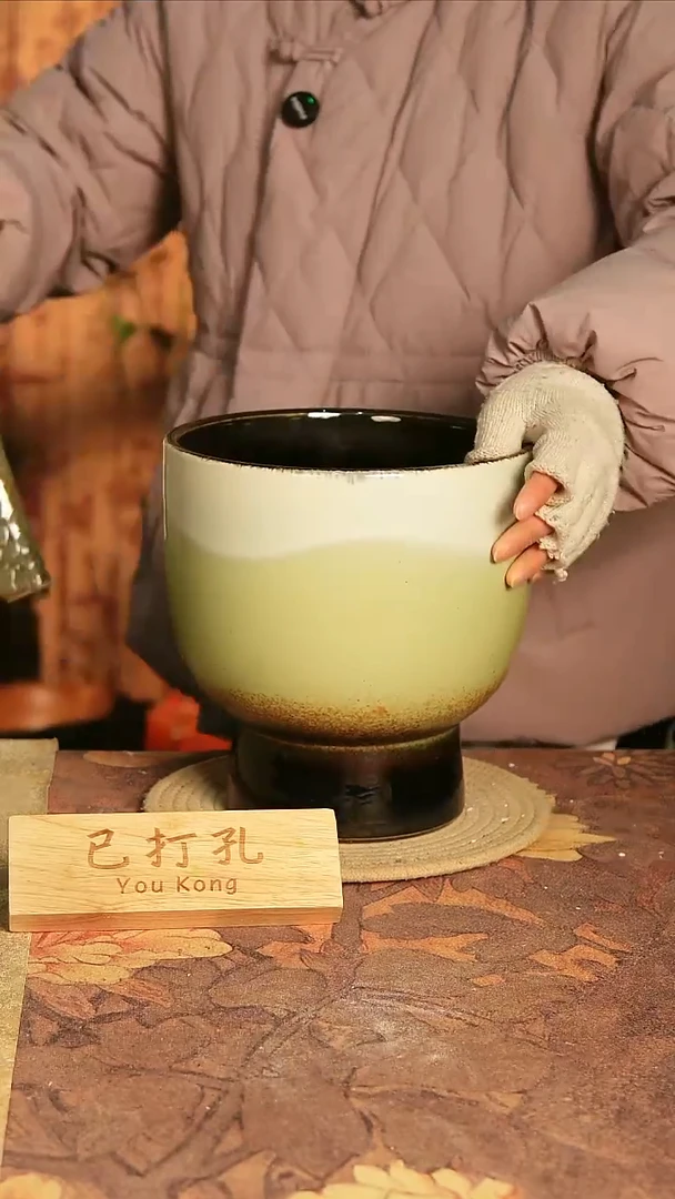 陶瓷22-151高23口20误差2已打孔孤品