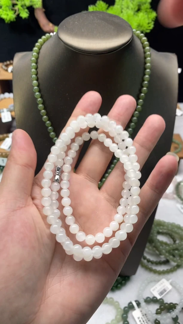 【闪购商品】和田玉手串未镶嵌白玉卡6项链多样性发一