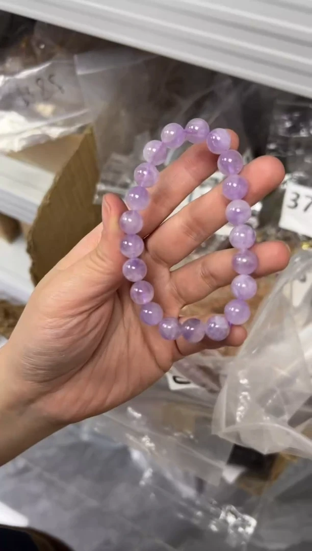 【闪购商品】水晶手链未镶嵌薰衣草紫水晶圆珠手链[3991]
