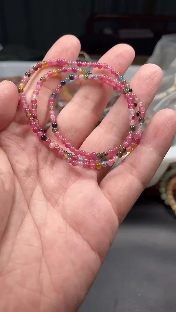 银S925镶嵌颈饰碧玺多样性发货拍一发一