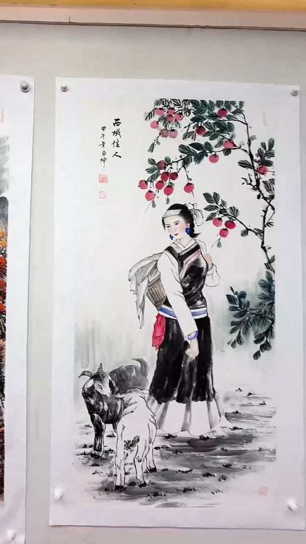 国画西域佳人/4尺托底/谭正坤