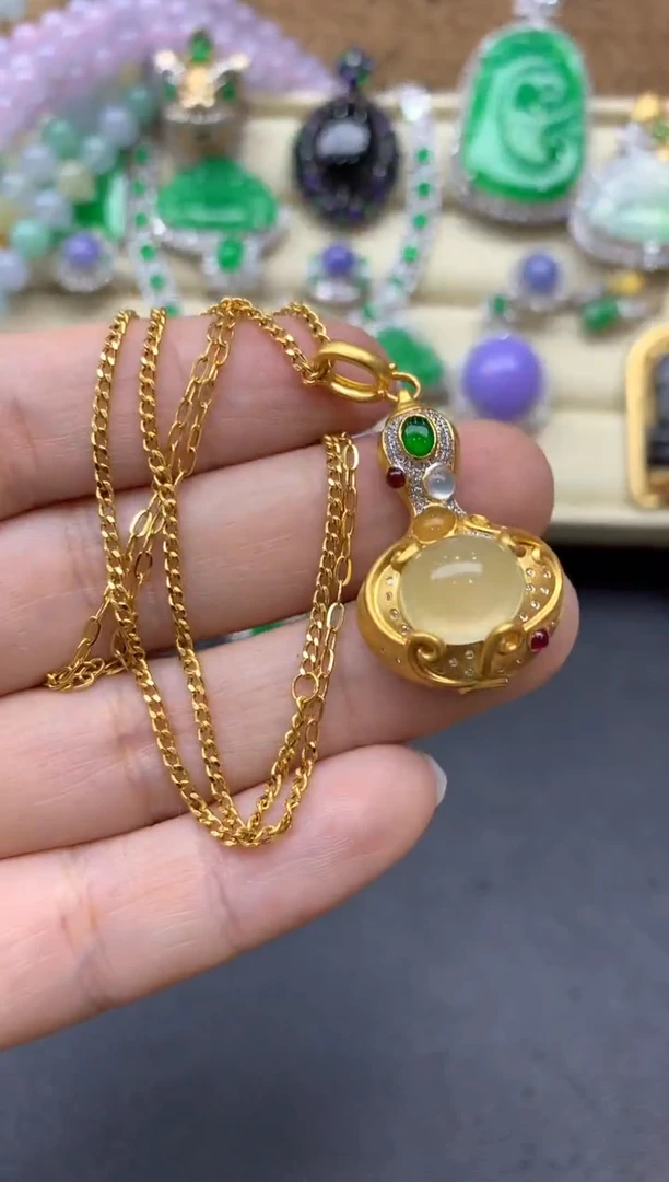 【闪购商品】翡翠颈饰18K金镶嵌628-中国好珍宝