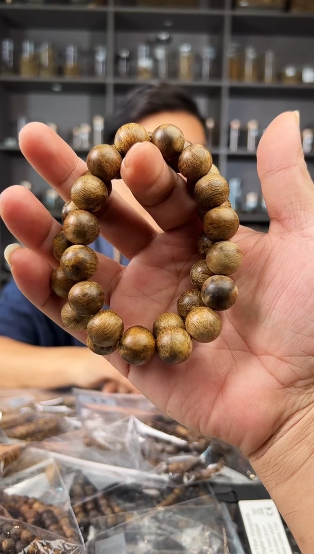 沉香手串40海南虎斑棋14mm 多样性发其一