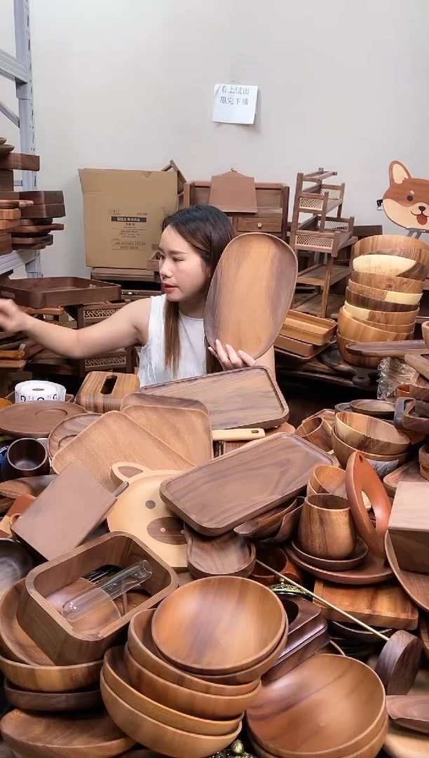 木  南美胡桃木异形盘30*20*2cm    整木