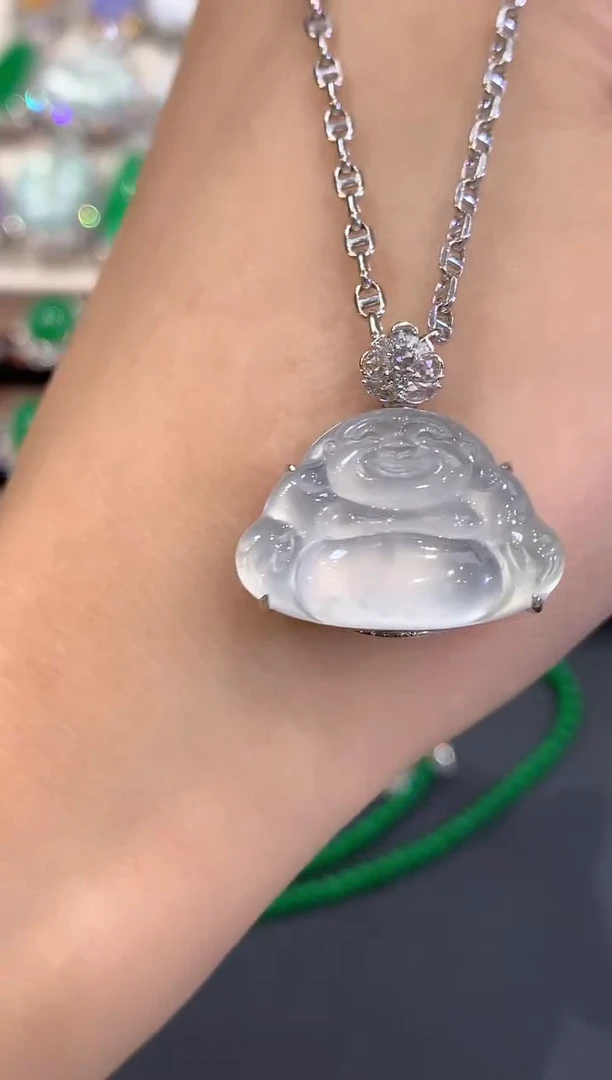 吊坠(不含链)18K金镶嵌翡翠a119