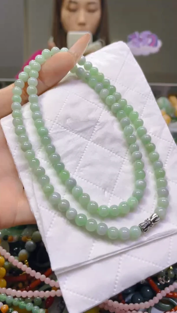 翡翠未镶嵌颈饰5MM/M/翡翠A货，一件也是批发价