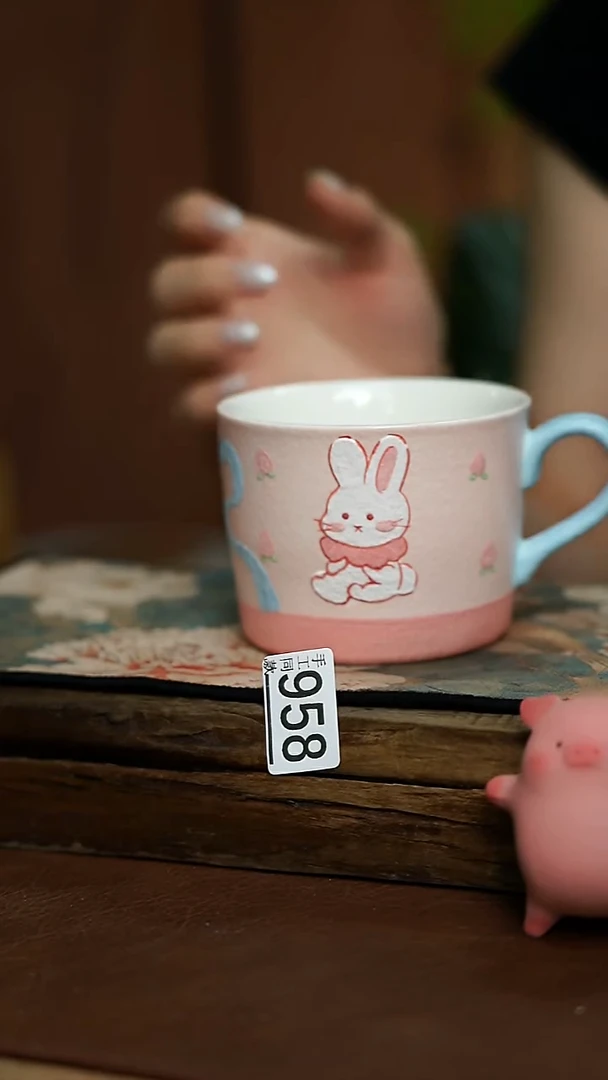 歪嘴小猫 带把马克杯