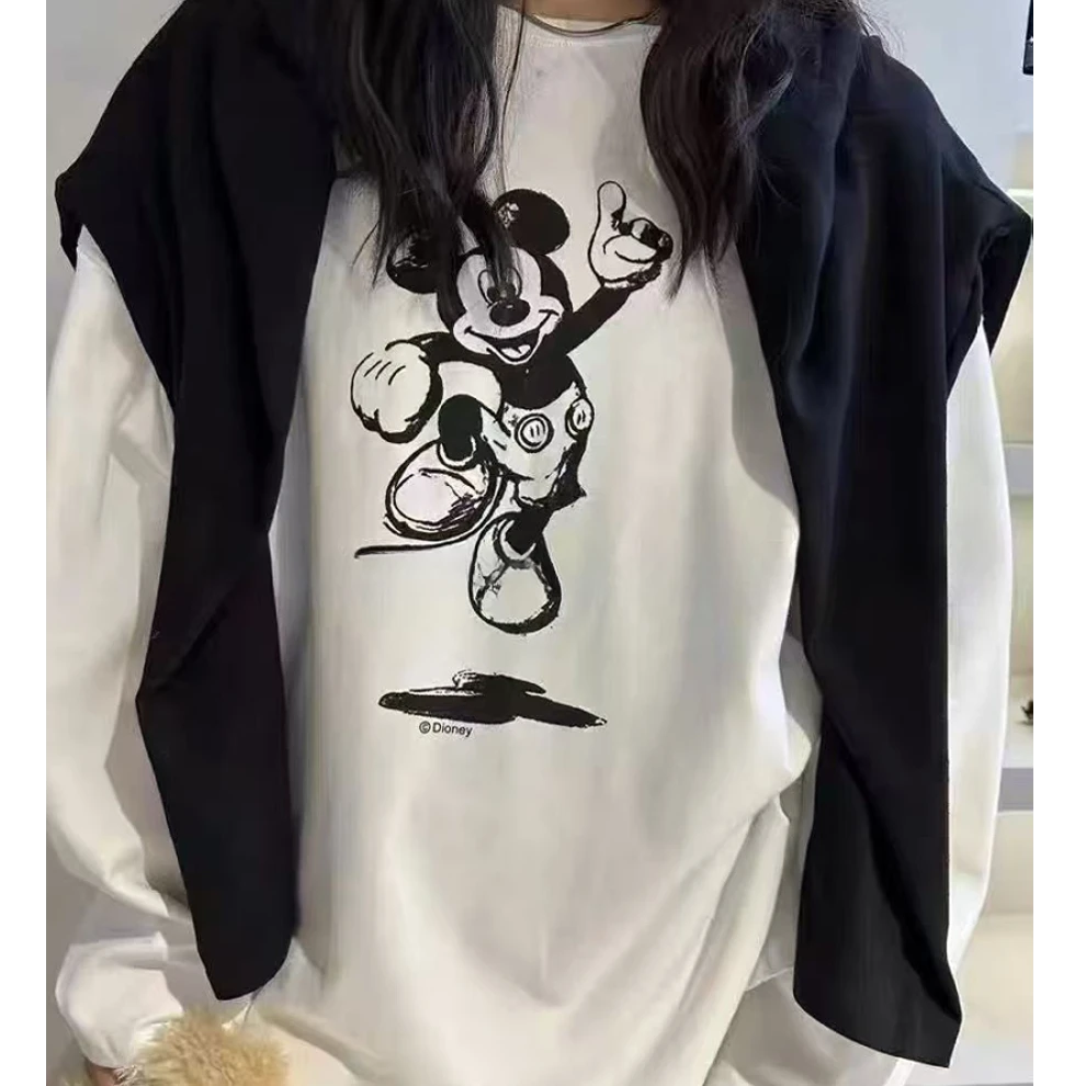 瑶瑶家  加绒加厚百搭卡通休闲T恤