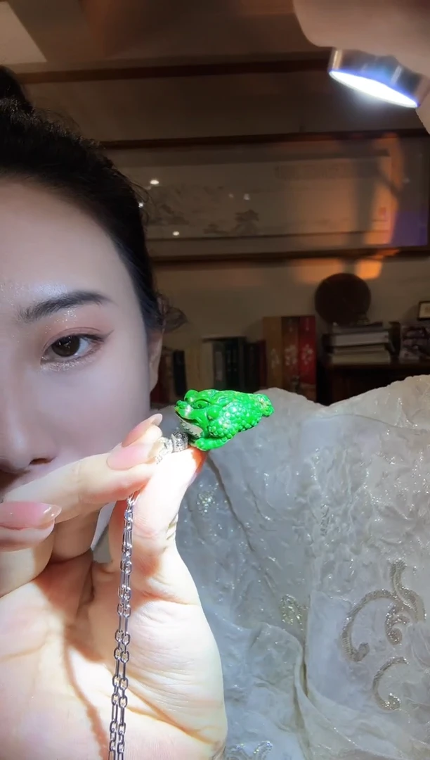 翡翠未镶嵌颈饰国风