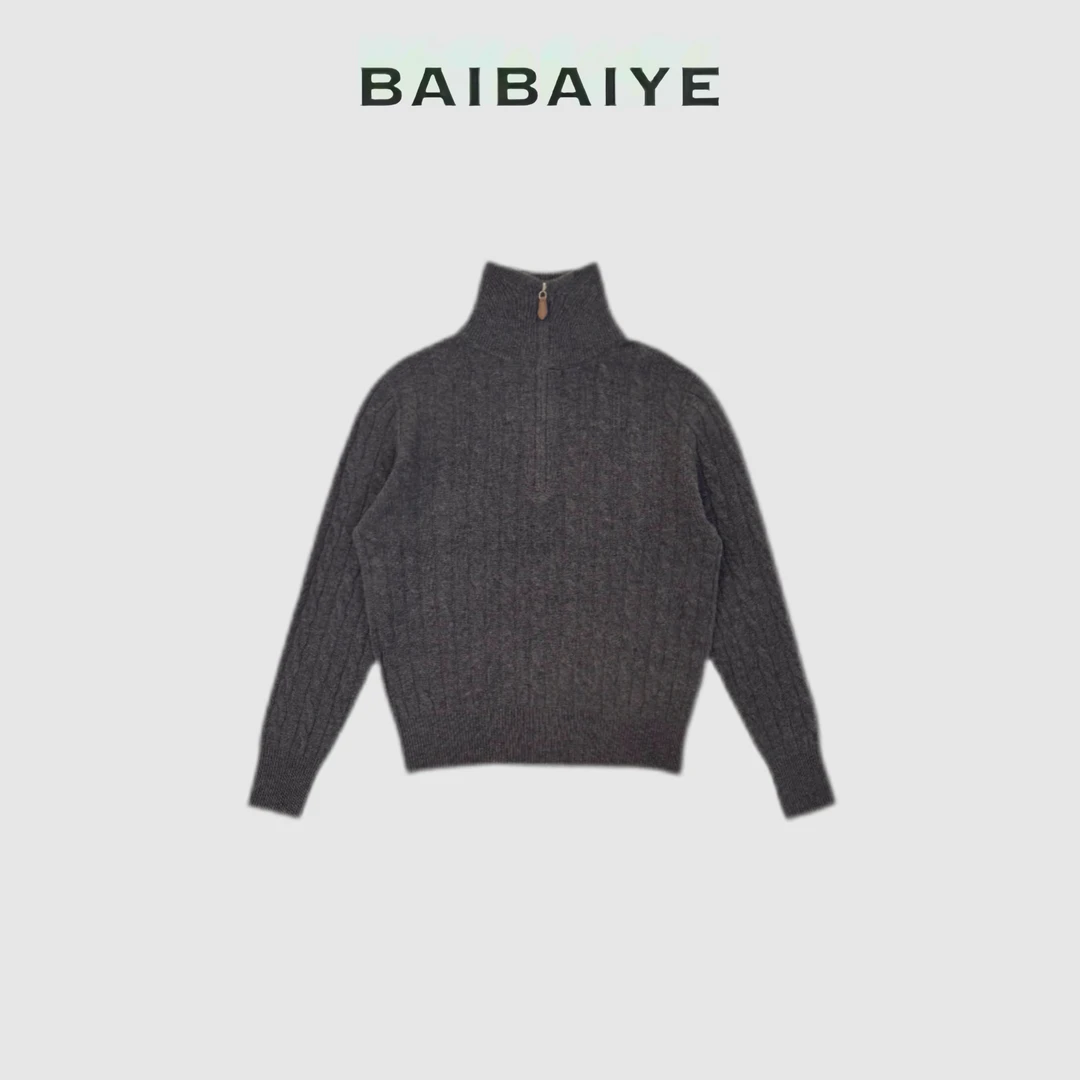 高级简约半拉链羊毛衫【BAIBAIYE】Z24FM540